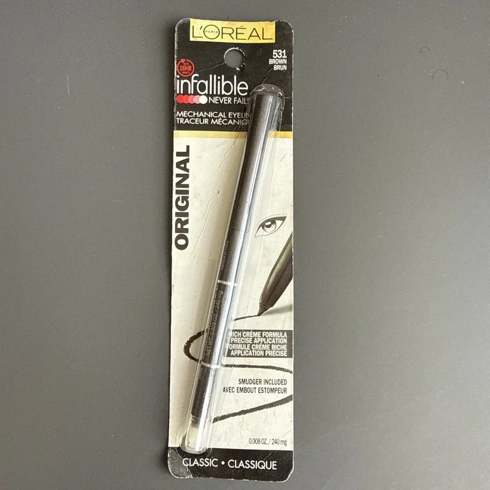 Lot x 2 L'Oréal Infallible Never Fail Eyeliner + Smudger – 531 Brown – 0.008 oz